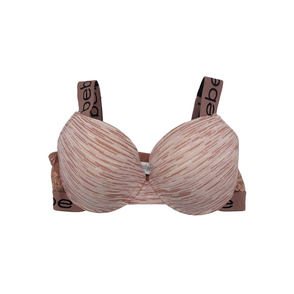 Bebe Intimates Bra 36DD Womens Padded Push Up Underwired Pink Lace
